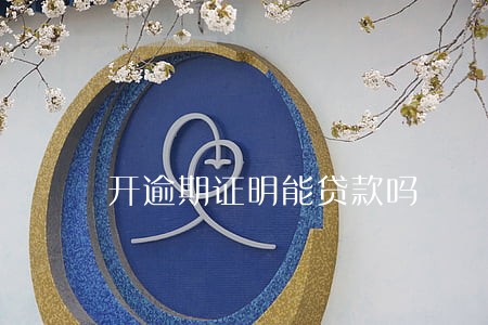 开逾期证明能贷款吗 开逾期证明能贷款吗