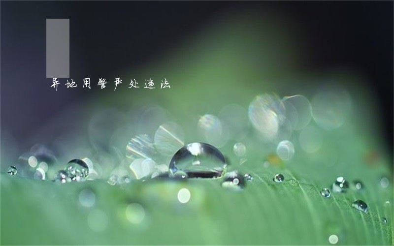 异地用警严处违法 异地用警严处违法