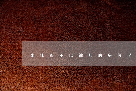张伟终于以律师的身份呈现了 张伟终于以律师的身份呈现了