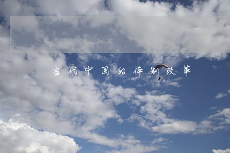 当代中国的体制改革 当代中国的体制改革