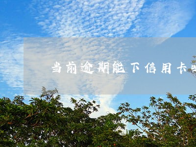 当前逾期能下信用卡吗