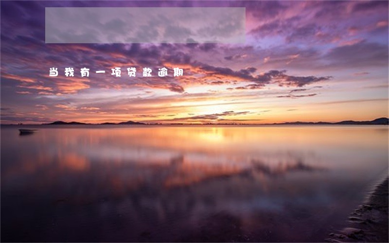 当我有一项贷款逾期 当我有一项贷款逾期