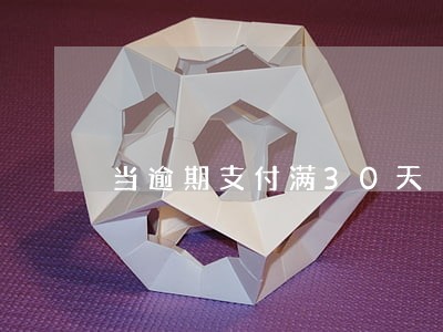 当逾期支付满30天