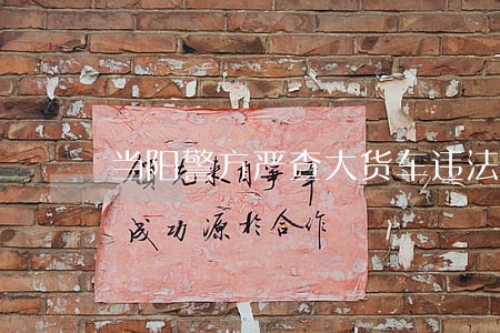当阳警方严查大货车违法 当阳警方严查大货车违法