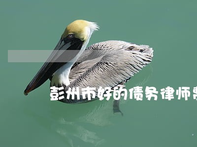 彭州市好的债务律师费用 彭州市好的债务律师费用