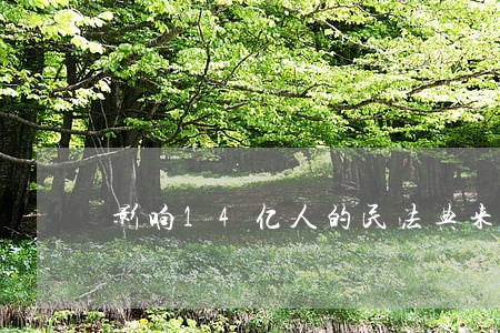 影响14亿人的民法典来了 影响14亿人的民法典来了
