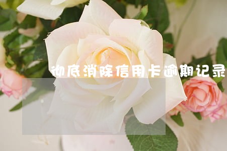 彻底消除信用卡逾期记录 彻底消除信用卡逾期记录