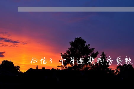 征信3个月逾期购房贷款能办吗 征信3个月逾期购房贷款能办吗