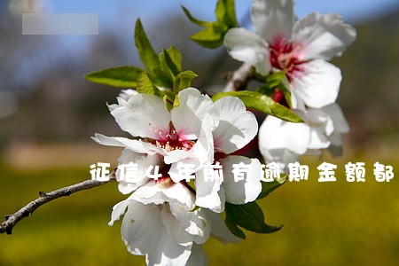 征信4年前有逾期金额都很少 征信4年前有逾期金额都很少
