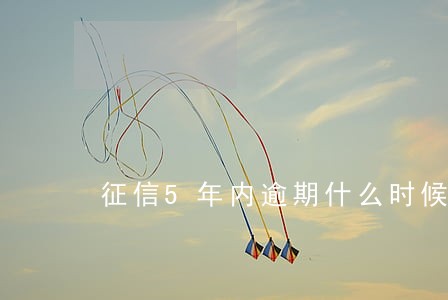 征信5年内逾期什么时候消除 征信5年内逾期什么时候消除
