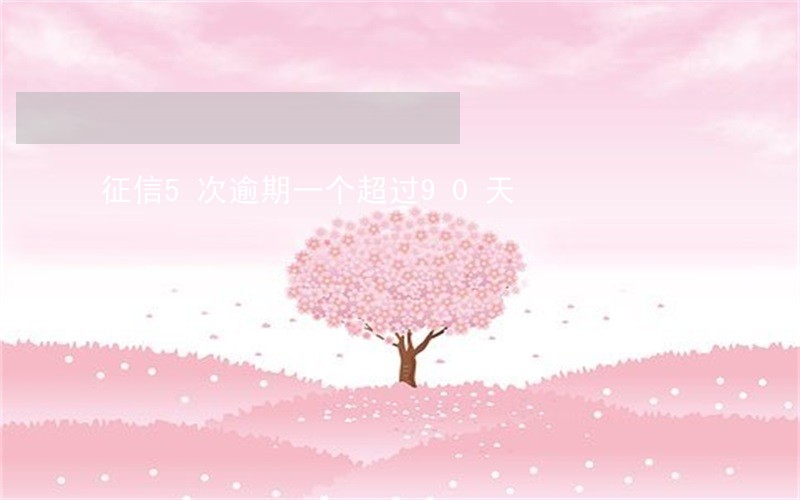 征信5次逾期一个超过90天 征信5次逾期一个超过90天