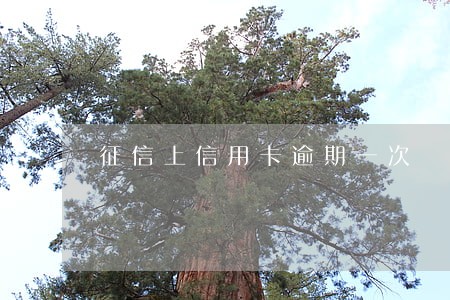 征信上信用卡逾期一次 征信上信用卡逾期一次
