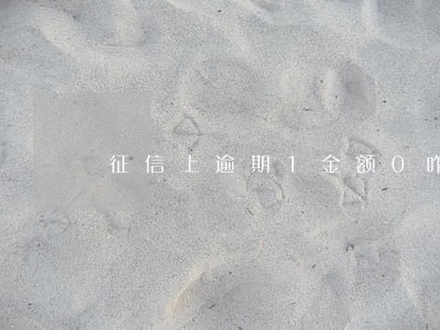 征信上逾期1金额0咋回事 征信上逾期1金额0咋回事