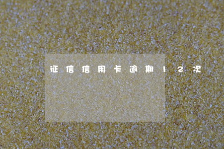 征信信用卡逾期12次 征信信用卡逾期12次