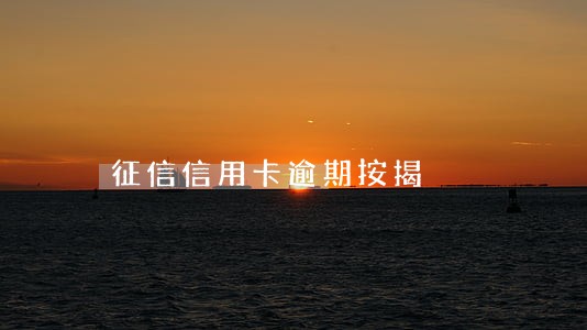 征信信用卡逾期按揭 征信信用卡逾期按揭