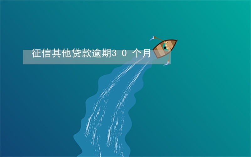 征信其他贷款逾期30个月