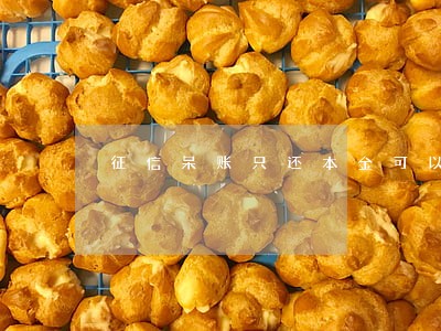 征信呆账只还本金可以吗 征信呆账只还本金可以吗