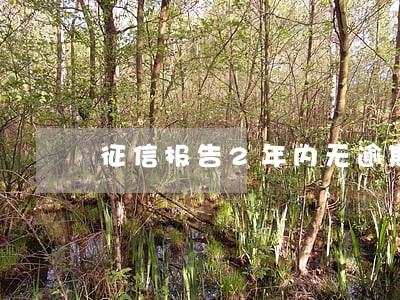 征信报告2年内无逾期 征信报告2年内无逾期