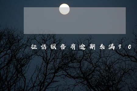 征信报告有逾期未满90天 征信报告有逾期未满90天