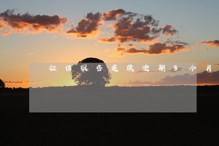 征信报告连续逾期3个月 征信报告连续逾期3个月