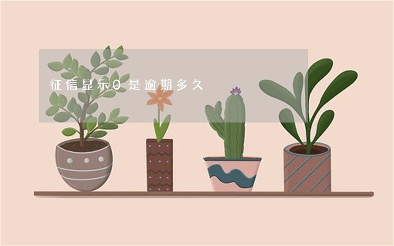 征信显示0是逾期多久 征信显示0是逾期多久