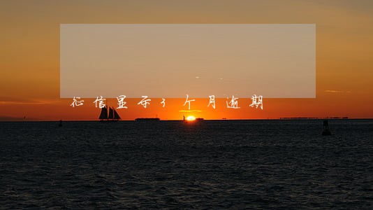 征信显示3个月逾期 征信显示3个月逾期
