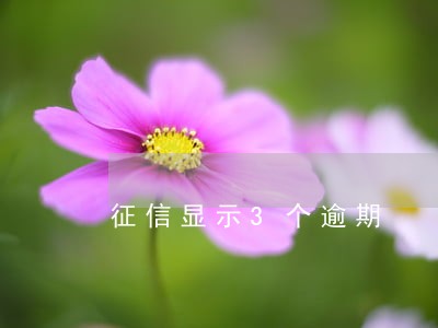 征信显示3个逾期 征信显示3个逾期