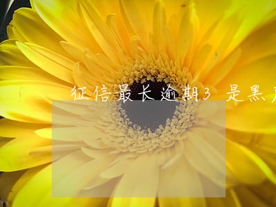 征信最长逾期3是黑户吗 征信最长逾期3是黑户吗