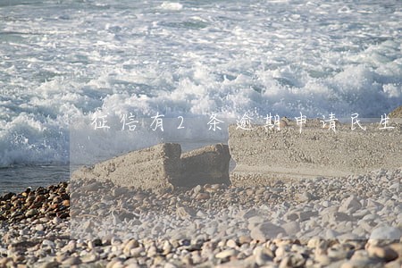 征信有2条逾期申请民生 征信有2条逾期申请民生