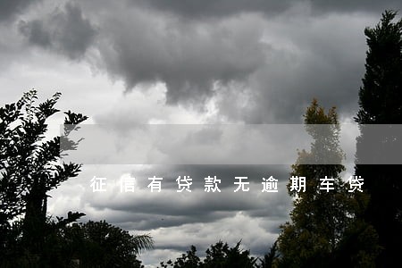 征信有贷款无逾期车贷