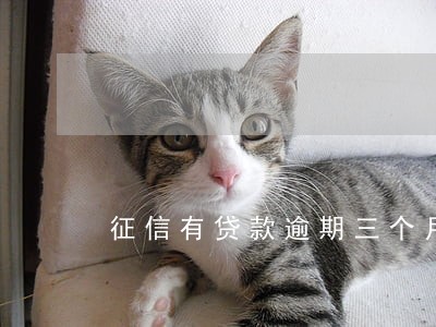征信有贷款逾期三个月 征信有贷款逾期三个月
