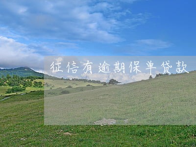 征信有逾期保单贷款 征信有逾期保单贷款