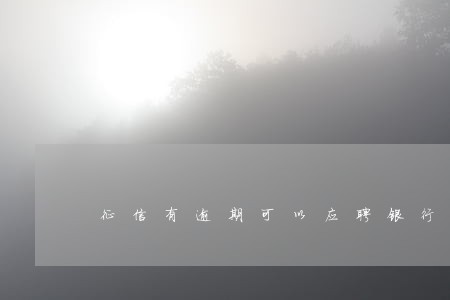征信有逾期可以应聘银行吗