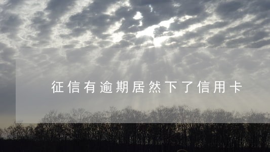 征信有逾期居然下了信用卡 征信有逾期居然下了信用卡