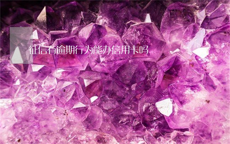 征信有逾期行为能办信用卡吗