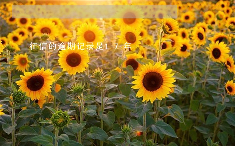 征信的逾期记录是17年 征信的逾期记录是17年