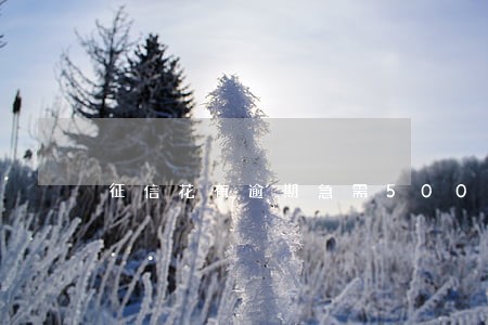 征信花有逾期急需5000 征信花有逾期急需5000