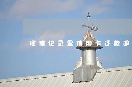 征信记录里信用卡还款逾期 征信记录里信用卡还款逾期