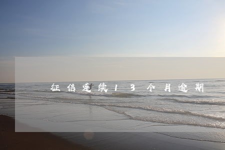 征信连续13个月逾期 征信连续13个月逾期