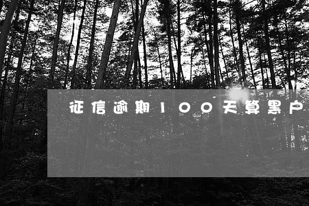 征信逾期100天算黑户