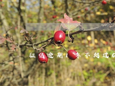 征信逾期1年不超过6个1 征信逾期1年不超过6个1