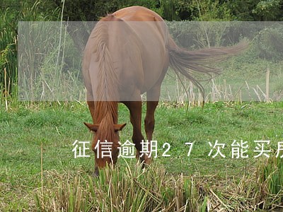 征信逾期27次能买房吗 征信逾期27次能买房吗