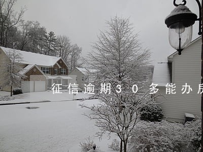 征信逾期30多能办房贷 征信逾期30多能办房贷