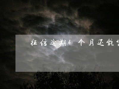 征信逾期4个月还能贷款不 征信逾期4个月还能贷款不