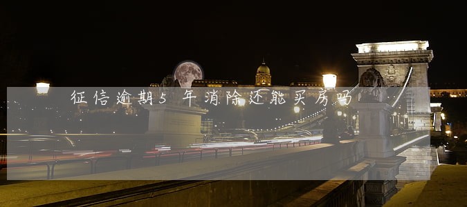 征信逾期5年消除还能买房吗 征信逾期5年消除还能买房吗
