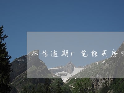 征信逾期5笔能买房吗 征信逾期5笔能买房吗