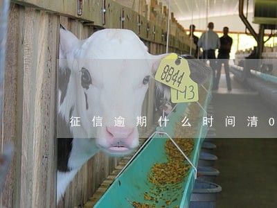 征信逾期什么时间清0 征信逾期什么时间清0
