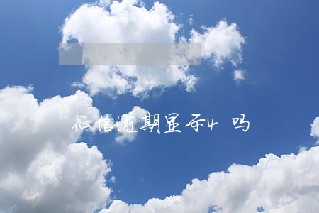 征信逾期显示4吗 征信逾期显示4吗
