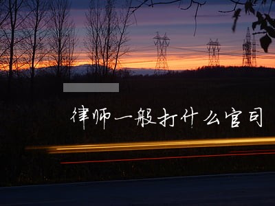 律师一般打什么官司 律师一般打什么官司