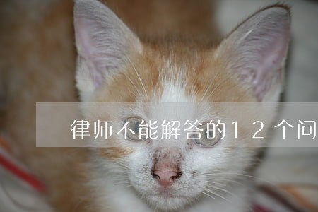 律师不能解答的12个问题 律师不能解答的12个问题